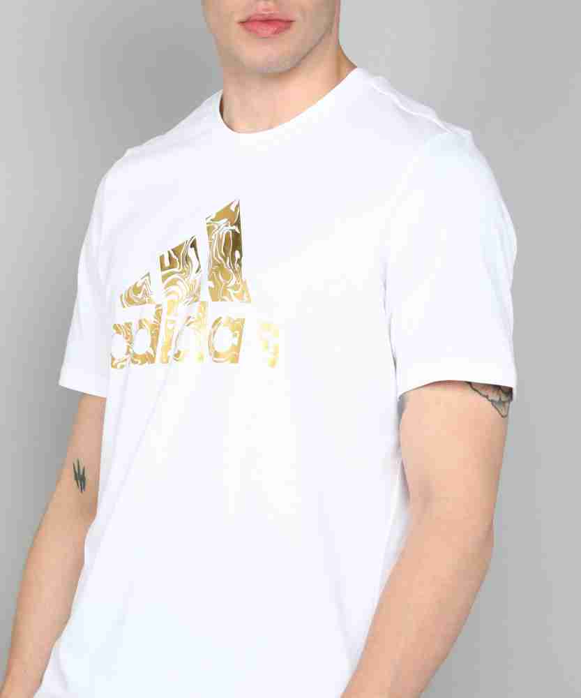 Adidas gold foil outlet t shirt