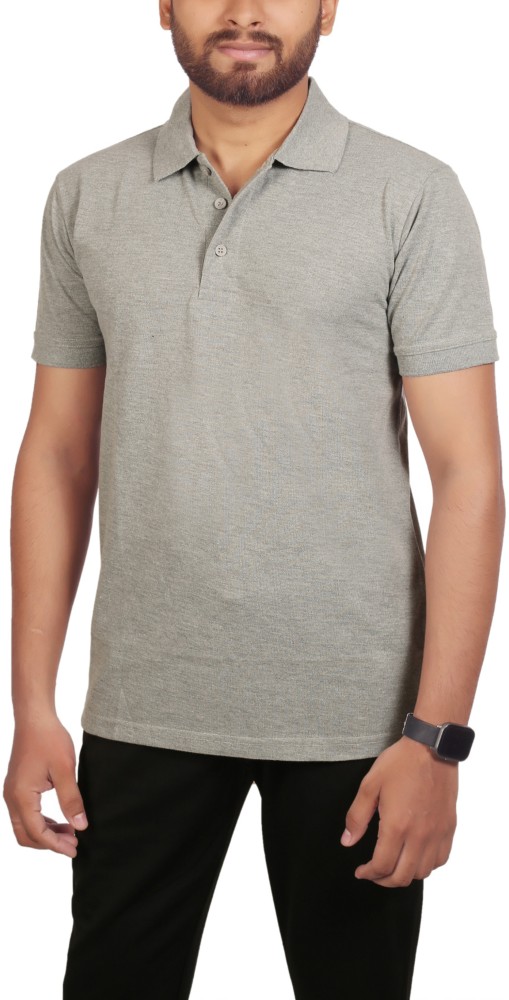 I-ATTIRE - GROW BEYOND BOUNDARIES Solid Men Polo Neck Grey T-Shirt - Buy  I-ATTIRE - GROW BEYOND BOUNDARIES Solid Men Polo Neck Grey T-Shirt Online  at Best Prices in India