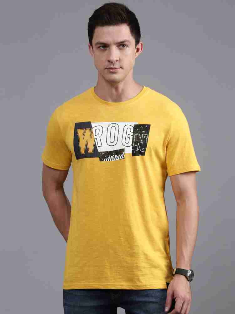 wrogn yellow t shirt