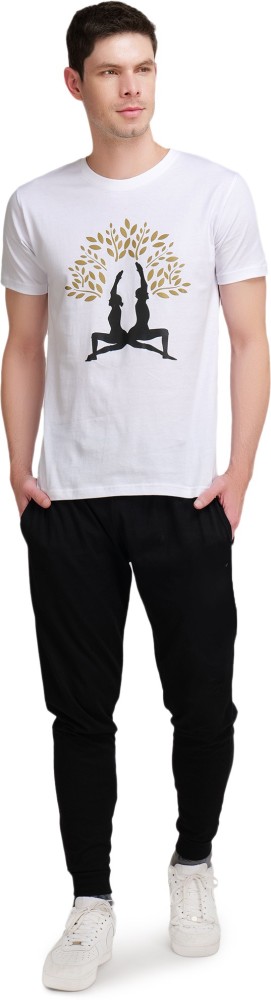White Yoga T Shirt With Logo, Size: M-XL at Rs 90/piece in Delhi