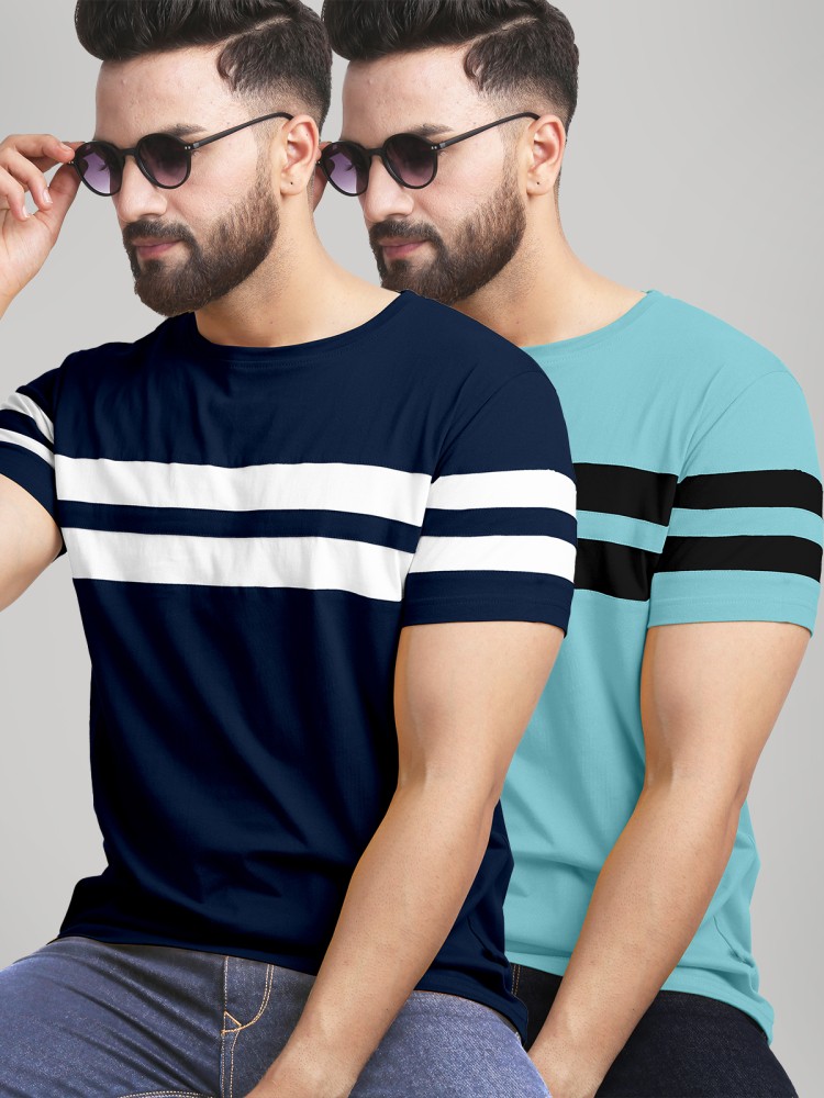 AUSK Colorblock Men Round Neck Navy Blue, Light Blue T-Shirt - Buy AUSK  Colorblock Men Round Neck Navy Blue, Light Blue T-Shirt Online at Best  Prices in India