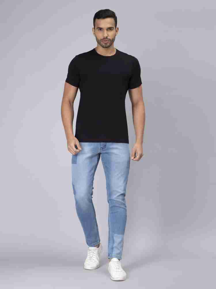 Peplos Solid Men Round Neck Black T-Shirt - Buy Peplos Solid Men Round Neck  Black T-Shirt Online at Best Prices in India