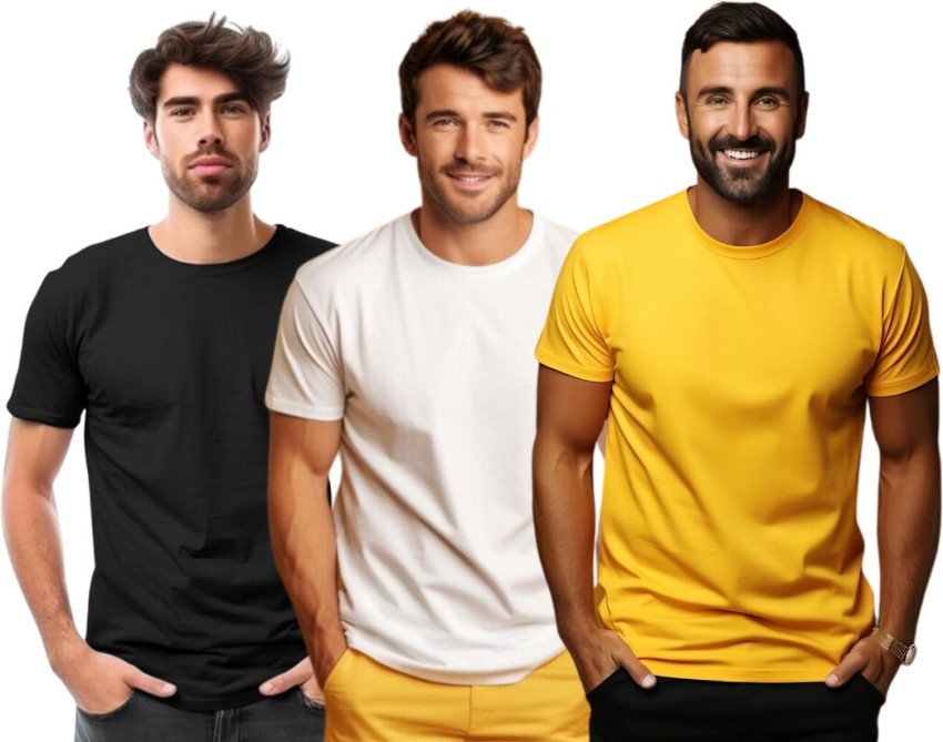 YELLOW MEN'S V-NECK T-SHIRT – MONOCHROME