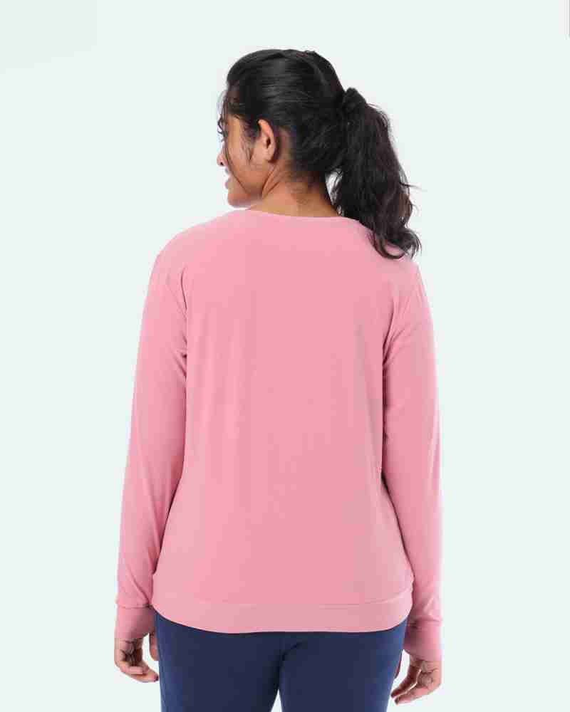 BlissClub Solid Women Round Neck Pink T-Shirt - Buy BlissClub