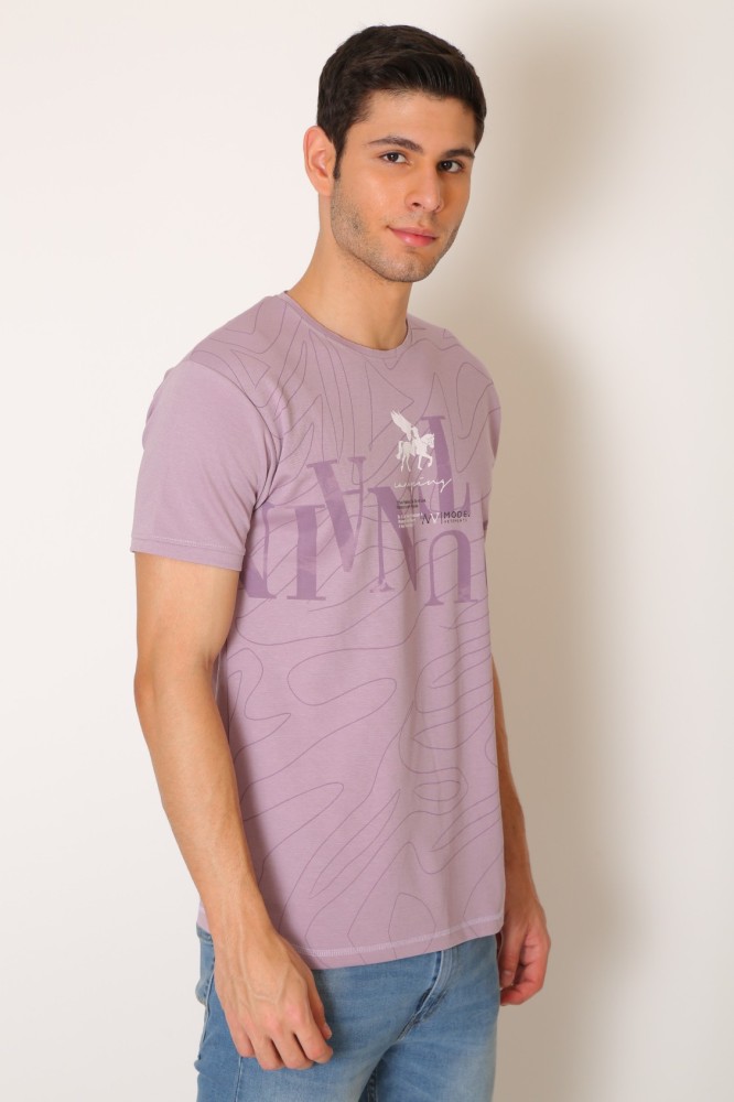 Mode Vetements Printed Men Round Neck Purple T Shirt Buy Mode