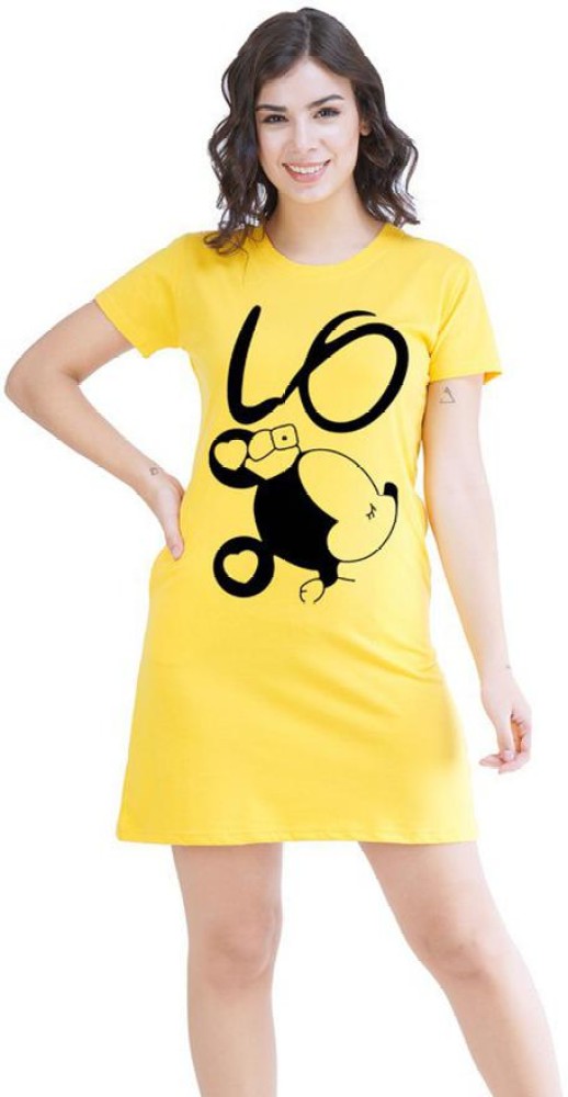 COUPLESTUFF.IN Printed Couple Round Neck Yellow T-Shirt - Buy