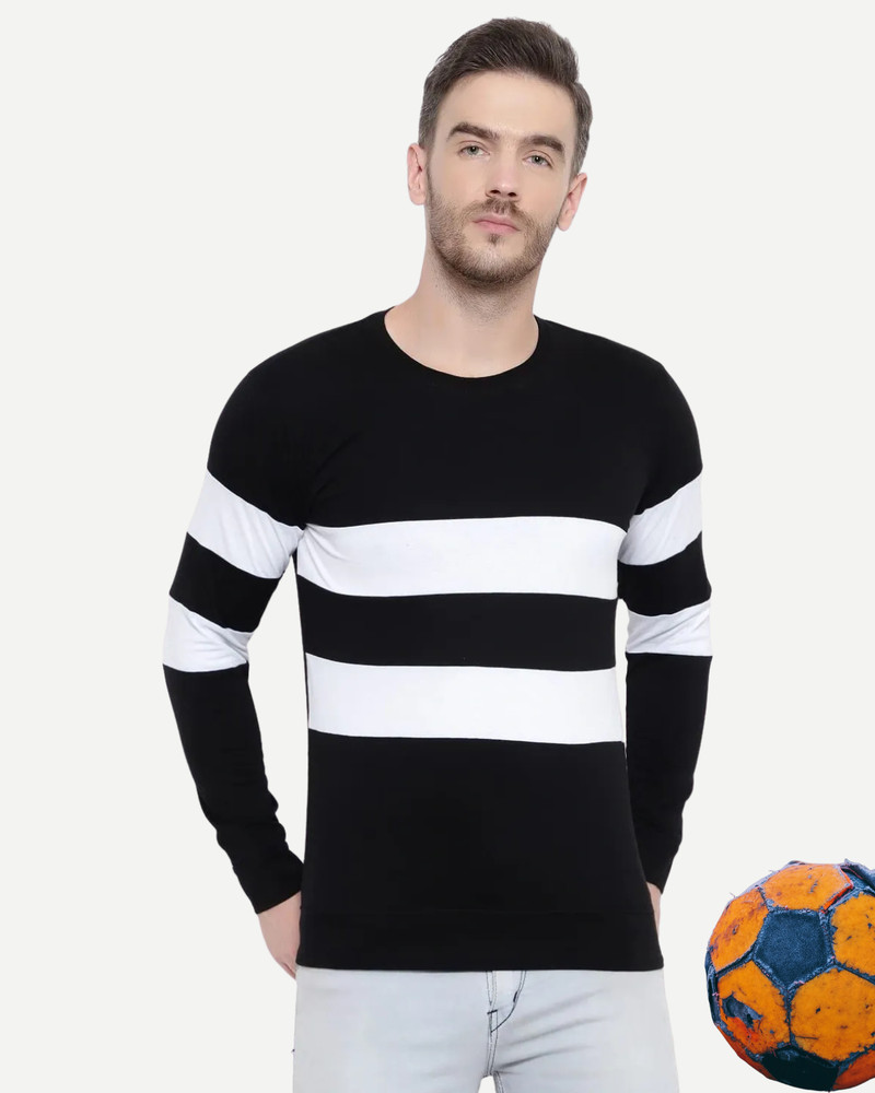 Black and white striped t online shirt flipkart