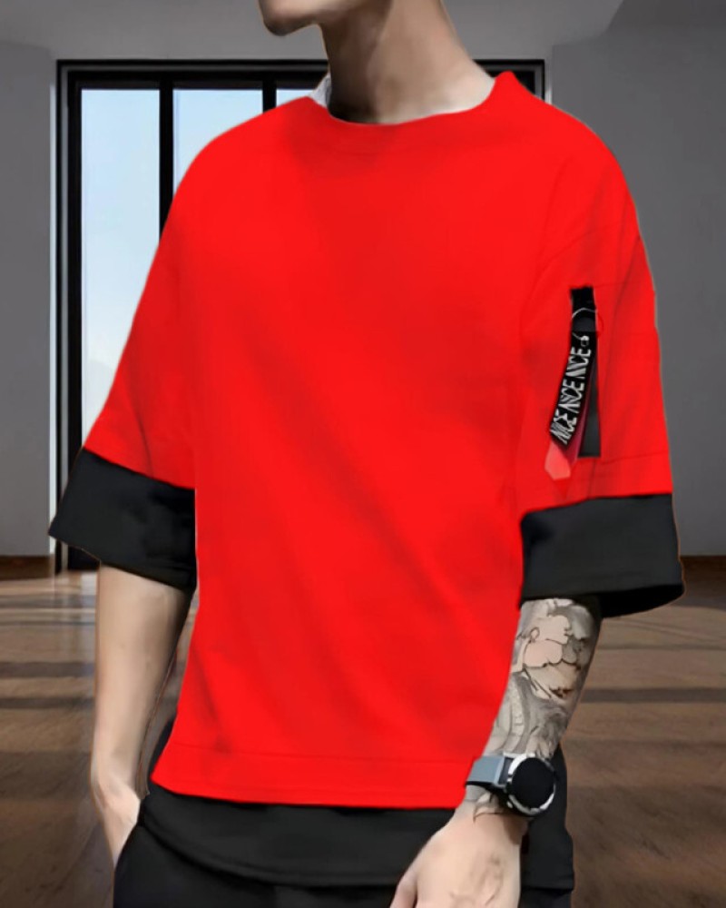 World Fashion Colorblock Men Round Neck Red T Shirt Buy World Fashion Colorblock Men Round Neck Red T Shirt Online at Best Prices in India Flipkart