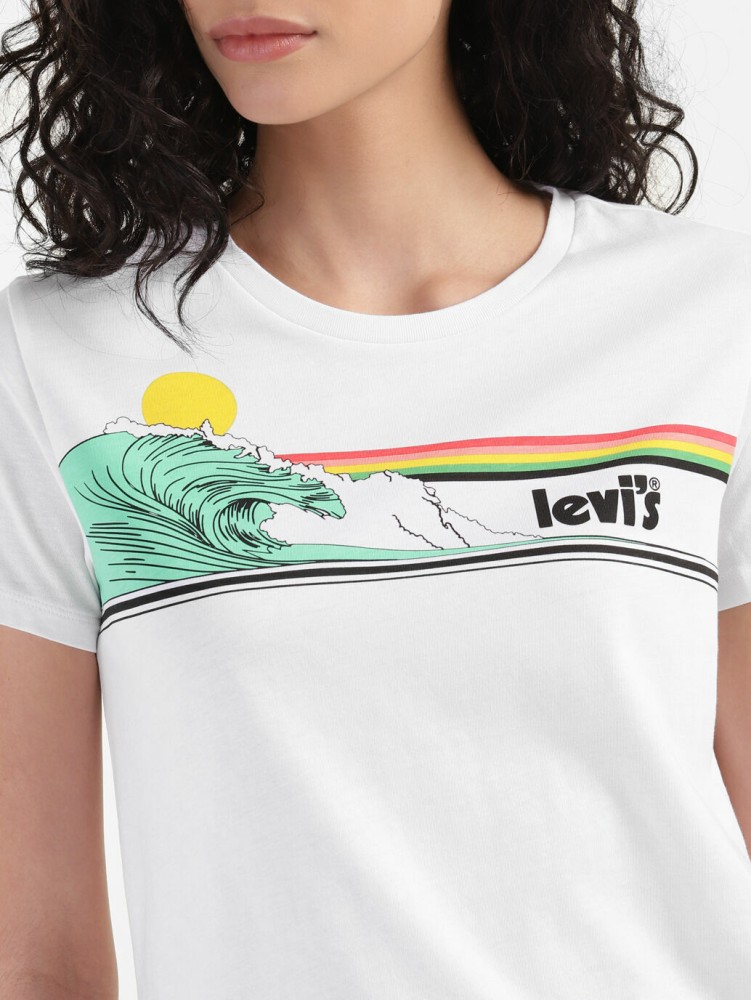 LEVI'S Graphic Print Women Crew Neck White T-Shirt - Buy LEVI'S