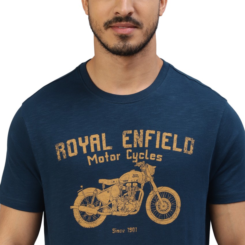 ROYAL ENFIELD Printed Men Round Neck Blue T Shirt Buy ROYAL ENFIELD Printed Men Round Neck Blue T Shirt Online at Best Prices in India Flipkart