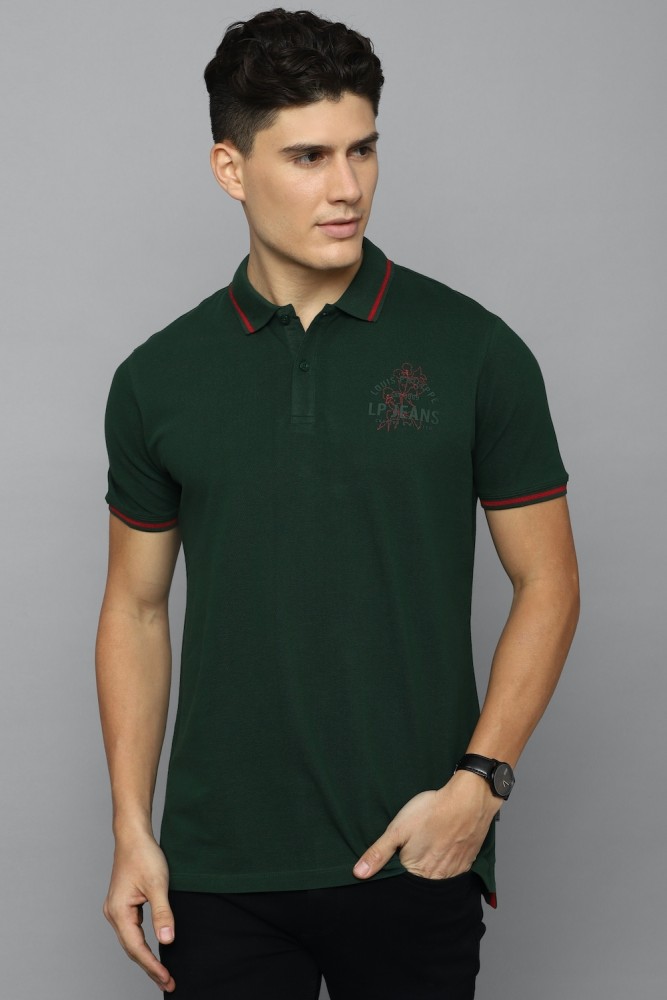 LOUIS PHILIPPE Solid Men Polo Neck Green T-Shirt - Buy LOUIS
