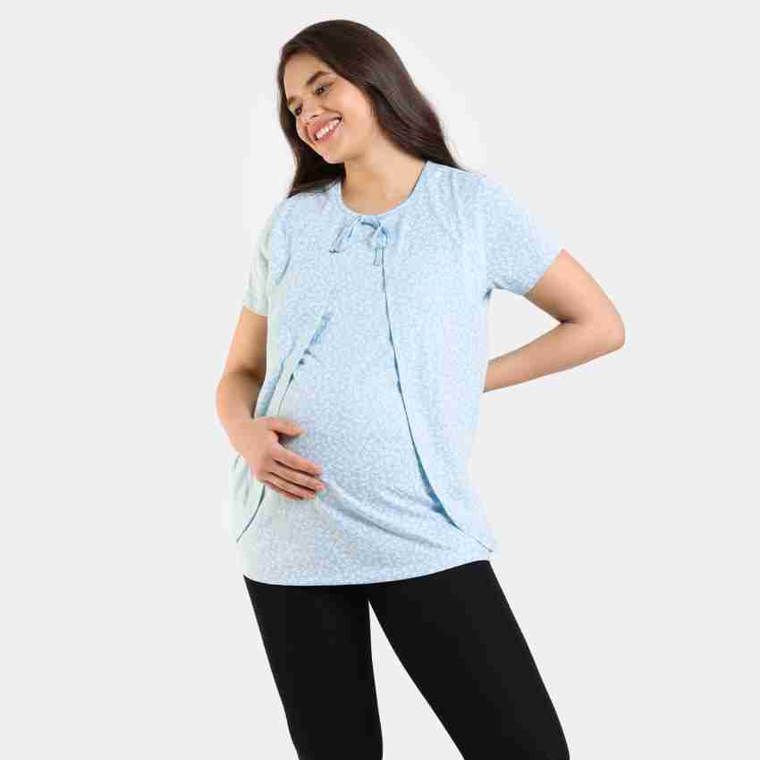 Buy online Round Neck Solid Maternity T-shirt from clothing for Women by  Zivame for ₹659 at 45% off
