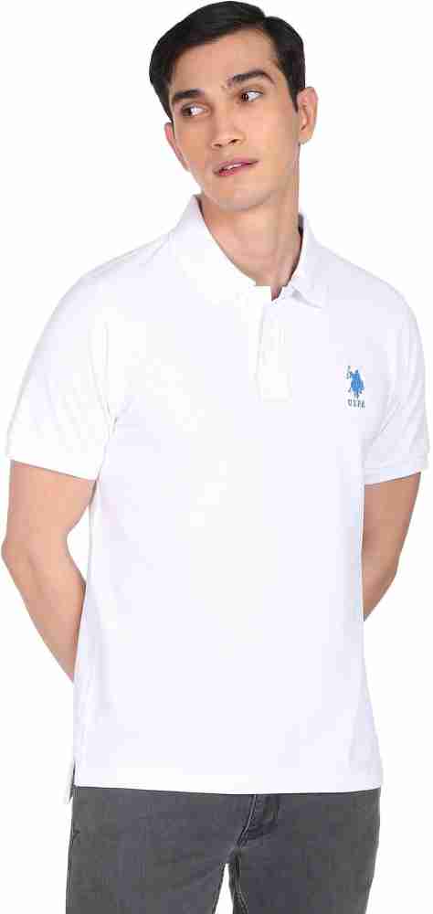 U.S. POLO ASSN. Solid Men Polo Neck White T Shirt Buy U.S