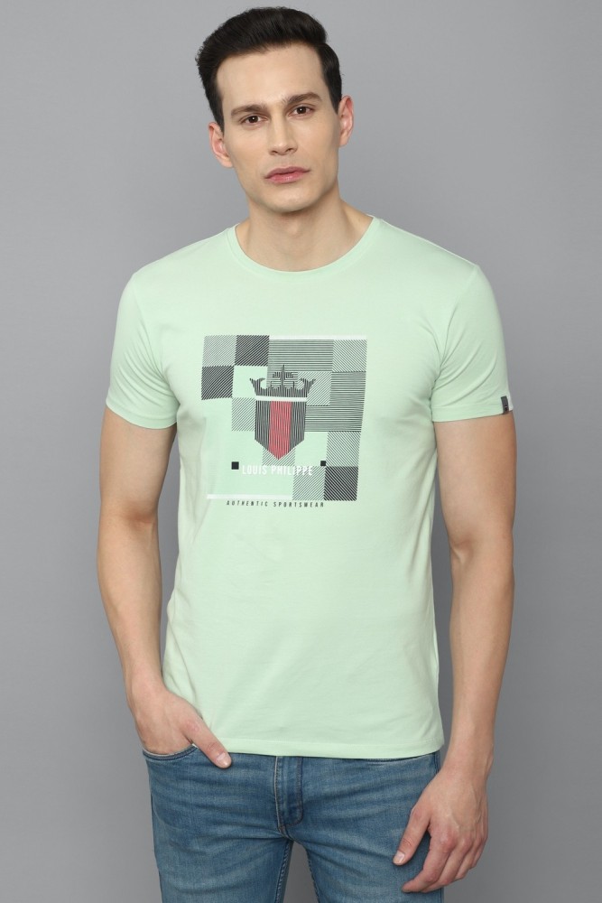 Louis Philippe Men's Printed Regular Fit T-Shirt (LPKWMRGBM29525_White_L) :  : Clothing & Accessories