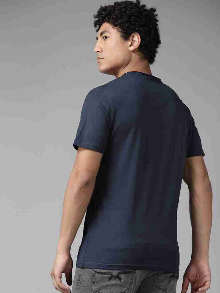 Roadster Solid Men Round Neck Navy Blue T-Shirt - Buy Roadster Solid Men  Round Neck Navy Blue T-Shirt Online at Best Prices in India | Flipkart.com