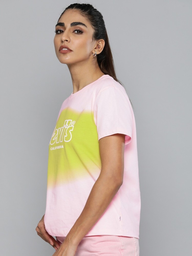 LEVI S Colorblock Women Round Neck Pink T Shirt Buy LEVI S Colorblock Women Round Neck Pink T Shirt Online at Best Prices in India Flipkart