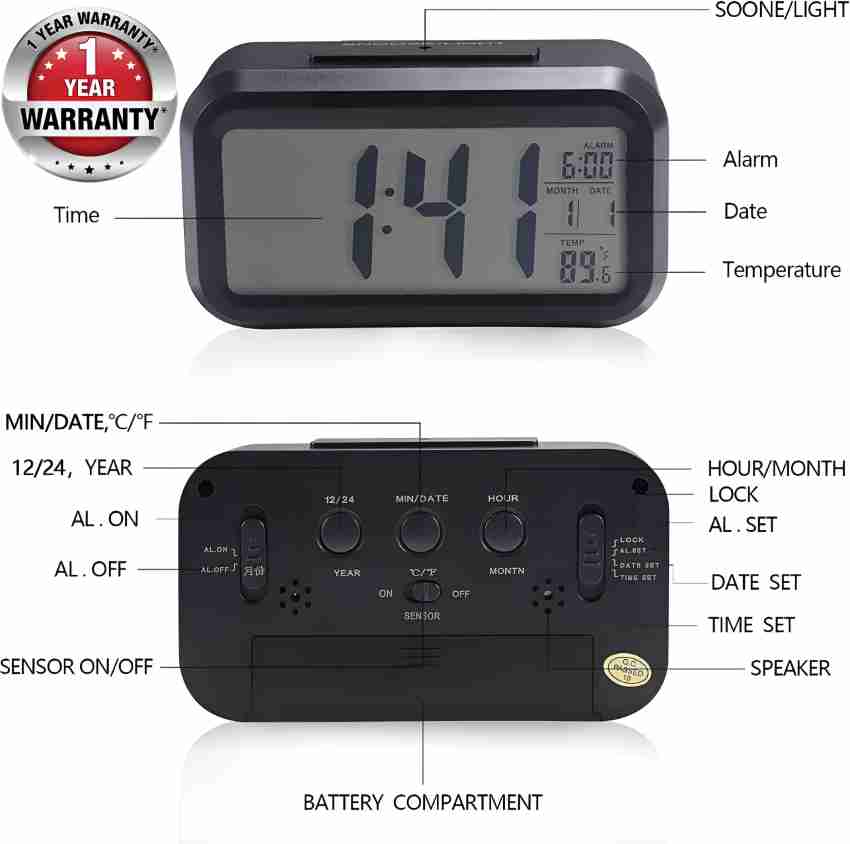 Argussy Digital Black Alarm Clock Price in India - Buy Argussy Digital  Black Alarm Clock online at