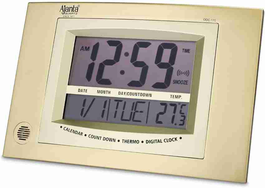 Digital Wall Clock Ajanta Odc 130 Time Setting Black Plastic ODC