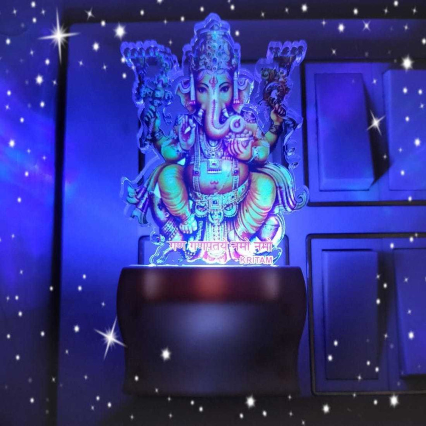 KRITAM GANESH JI 3D Illusion LED Light Bedroom Decoration Light Table Lamp Price in India Buy KRITAM GANESH JI 3D Illusion LED Light Bedroom Decoration Light Table Lamp online at Flipkart