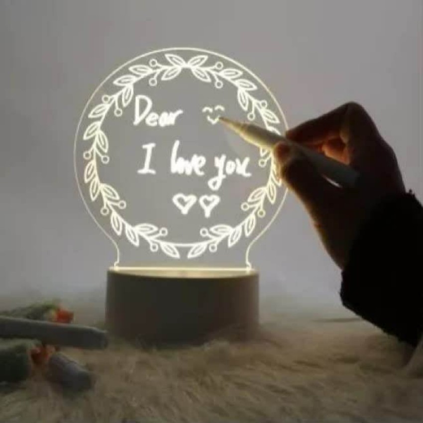 Message Board Lamp With 7 Colors Erasable Markers Rewritable Light Board  For Desk Kids Bedroom Sleep Led Night Light Room Decor