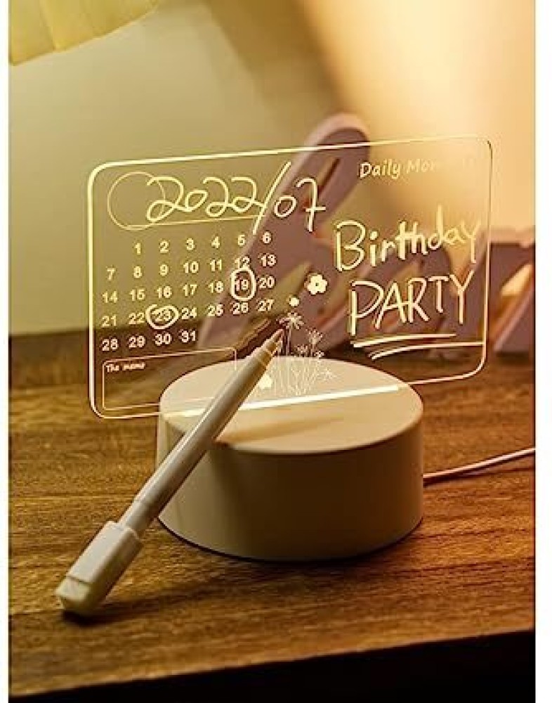 Dherik Tradworld Acrylic Message Board Note Board LED Light Up Clear  Writing Board Night Lamp Price in India - Buy Dherik Tradworld Acrylic  Message Board Note Board LED Light Up Clear Writing