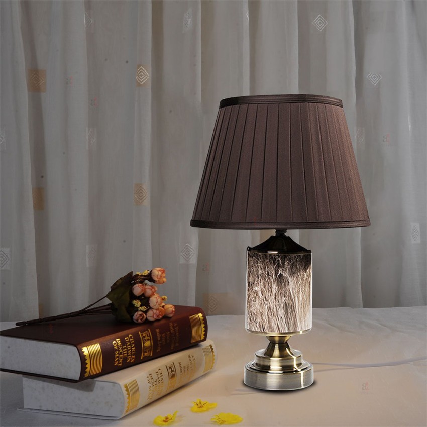 Table Lamp Brass Antique for Bedside, Living room with Off White Lamp –  Divine Trends
