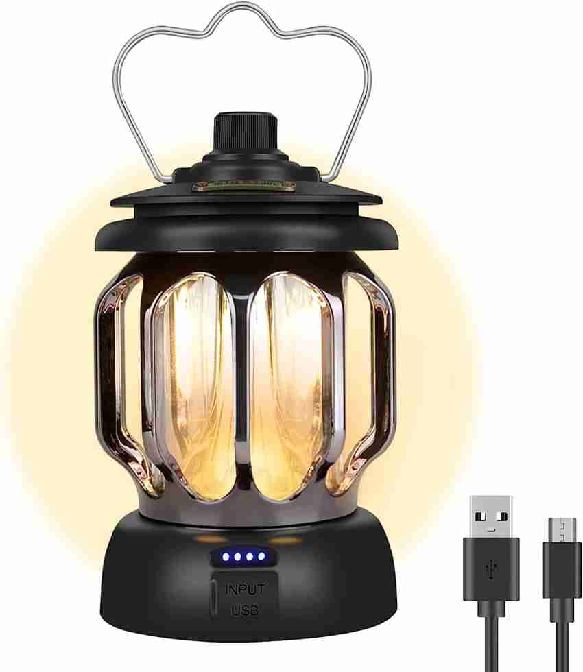vintage led camping lantern rechargeable metal