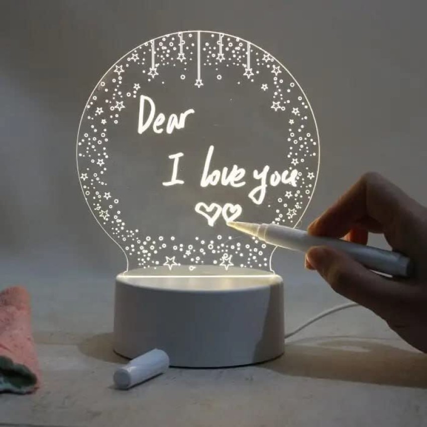 Personalized Moon and Stars Night Light Baby Acrylic Led 