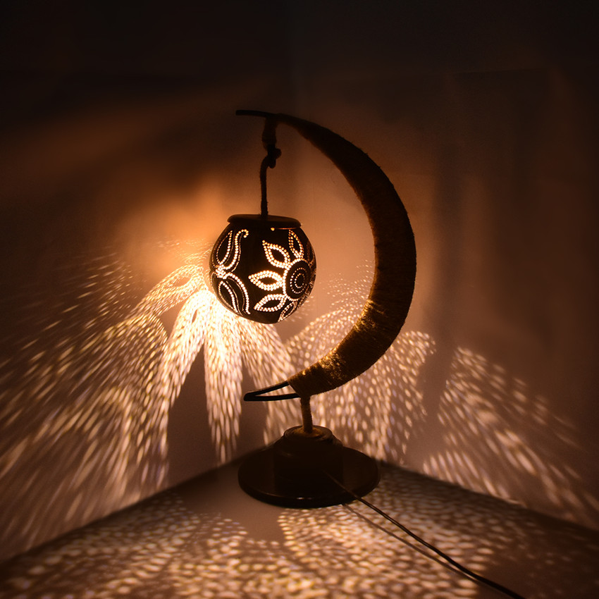 Half moon discount lamp table