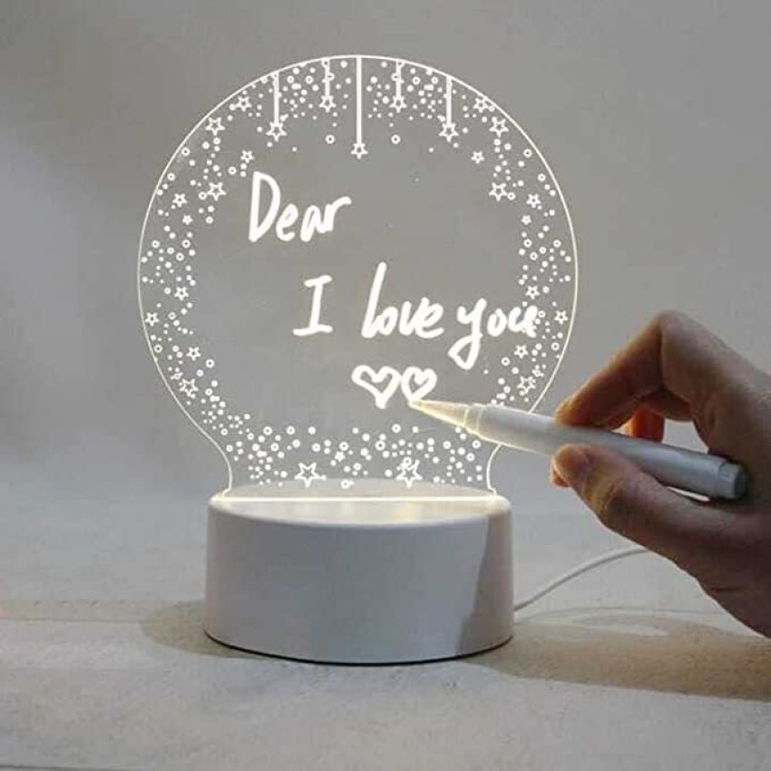 Dherik Tradworld Acrylic Message Board Note Board LED Light Up Clear  Writing Board Night Lamp Price in India - Buy Dherik Tradworld Acrylic  Message Board Note Board LED Light Up Clear Writing