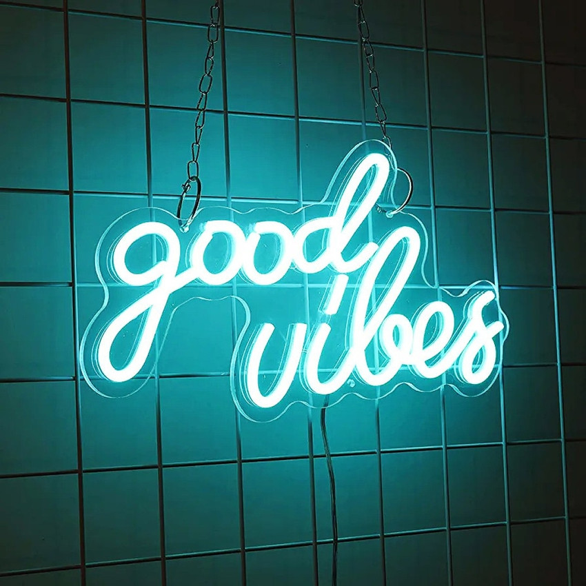 VNDRA Good Vibes NeonSign Neon Lights for Wall Decor Warm White 