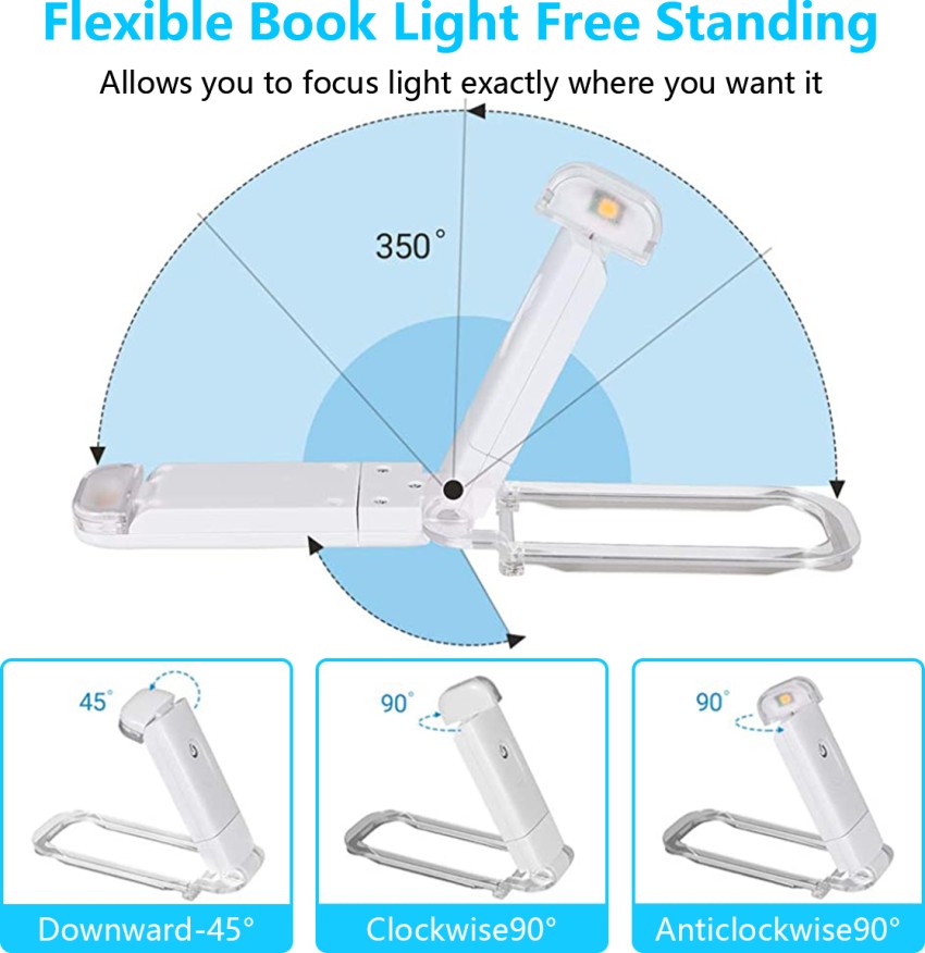 Portable Flexible Reading Lamp Usb Rechargeable Book Light Reading Light  Clip On Book