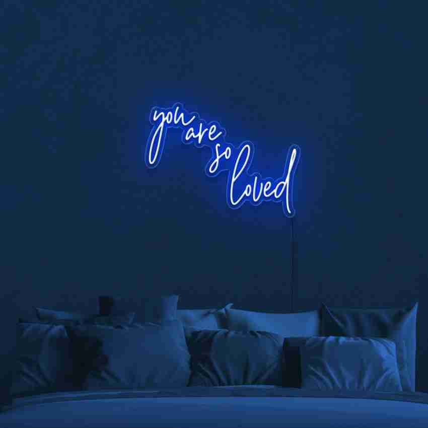 AS GLOWSIGNS You Are So Loved Blue Neon LED Light Size 3 X 2.5