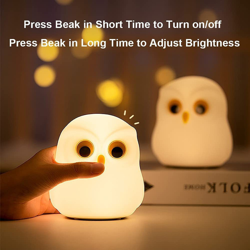 Viradiya s Owl Night Light Bedroom Decor for Baby LED Color
