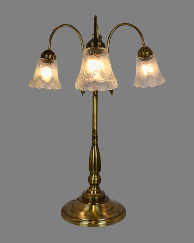 Buy Green Brass Antique Metal and Glass Study Lamp at 45% OFF