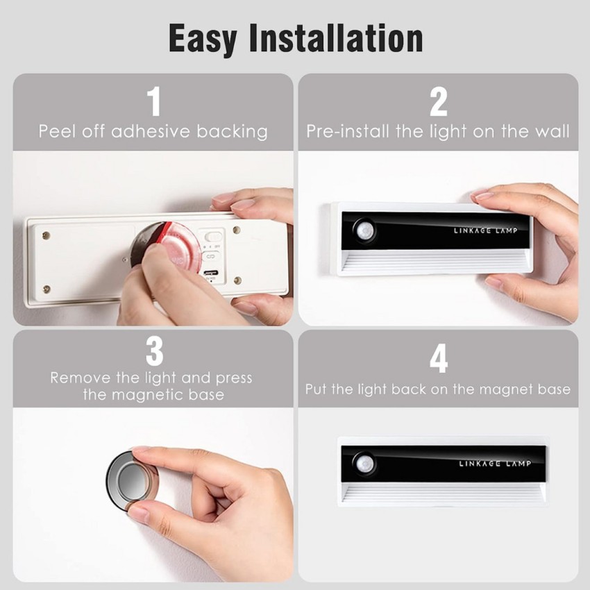 Linkage Motion Sensor Rechargeable Magnetic LED Stair Lights