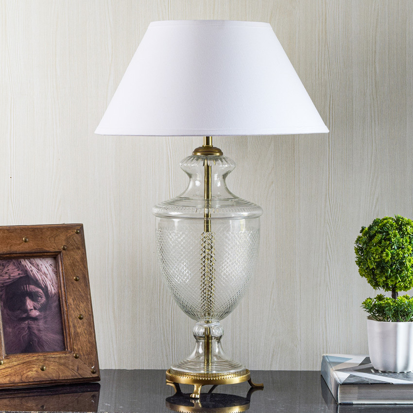Glass bedroom hot sale lamp
