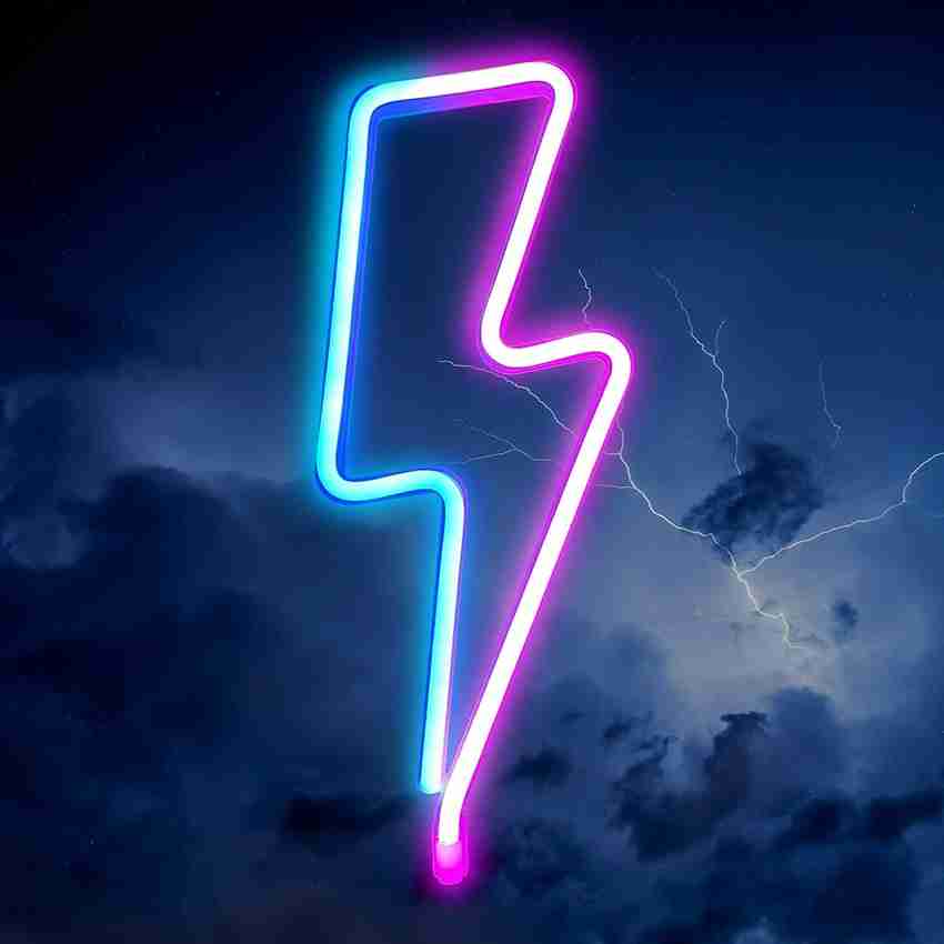 VYNES Double Color Lightning Bolt Neon Light Sign 14 x 6 Inches for Wall Decor Night Lamp Price in India Buy VYNES Double Color Lightning Bolt Neon Light Sign 14 x