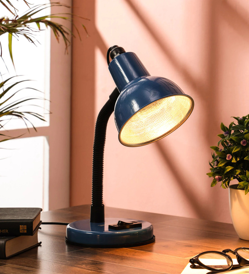 Shrot Table Lamp for Living Room Bedroom Office Study Room Blue