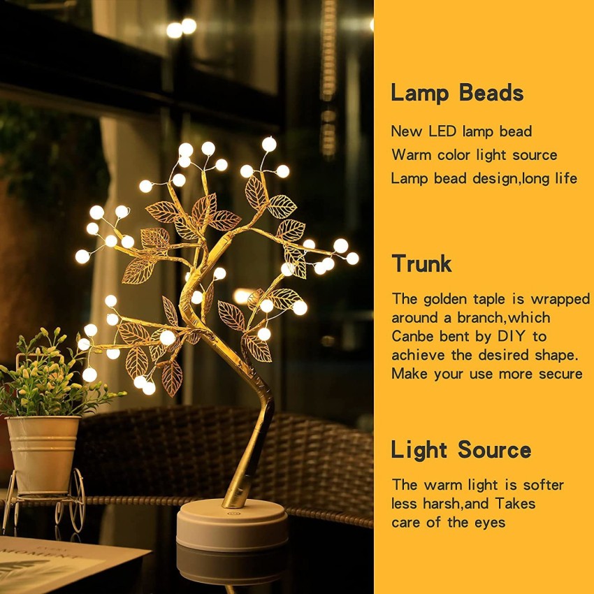 Led Bonsai Tree Light Adjustable Branches Battery/Usb Operated Decoration  Lights Fairy Sparkly For Desktop Bedrooms Christmas Party Artificial Tree  Lamp 
