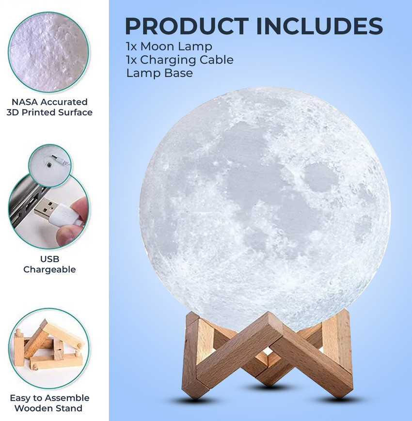 WRADER 3D Moon Light Table Moon Lamp with 7 Colors Light Glowing Modes LED Night Moon Table Lamp Price in India Buy WRADER 3D Moon Light Table Moon Lamp with 7