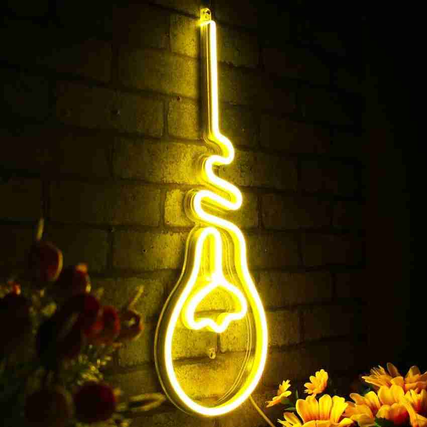 Neon yellow store light bulb