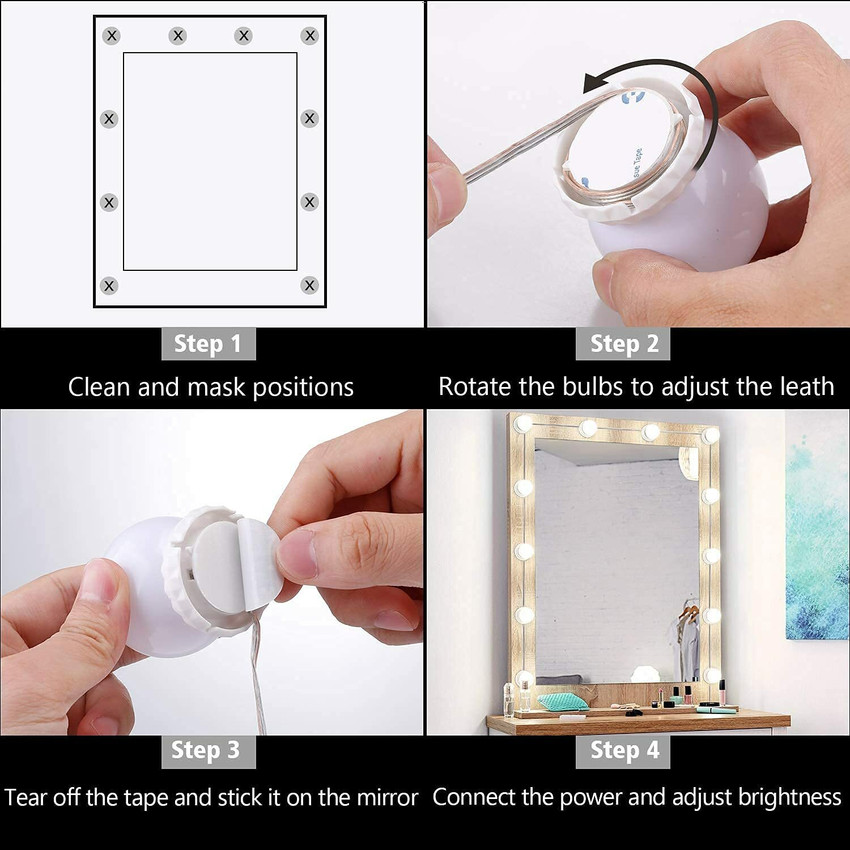 BM Ecom Traders 8 Watts Vanity Lights for Mirror 10 Bulbs Dimmable