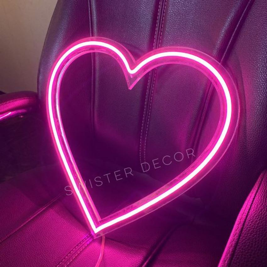 Heart neon sales sign table lamp
