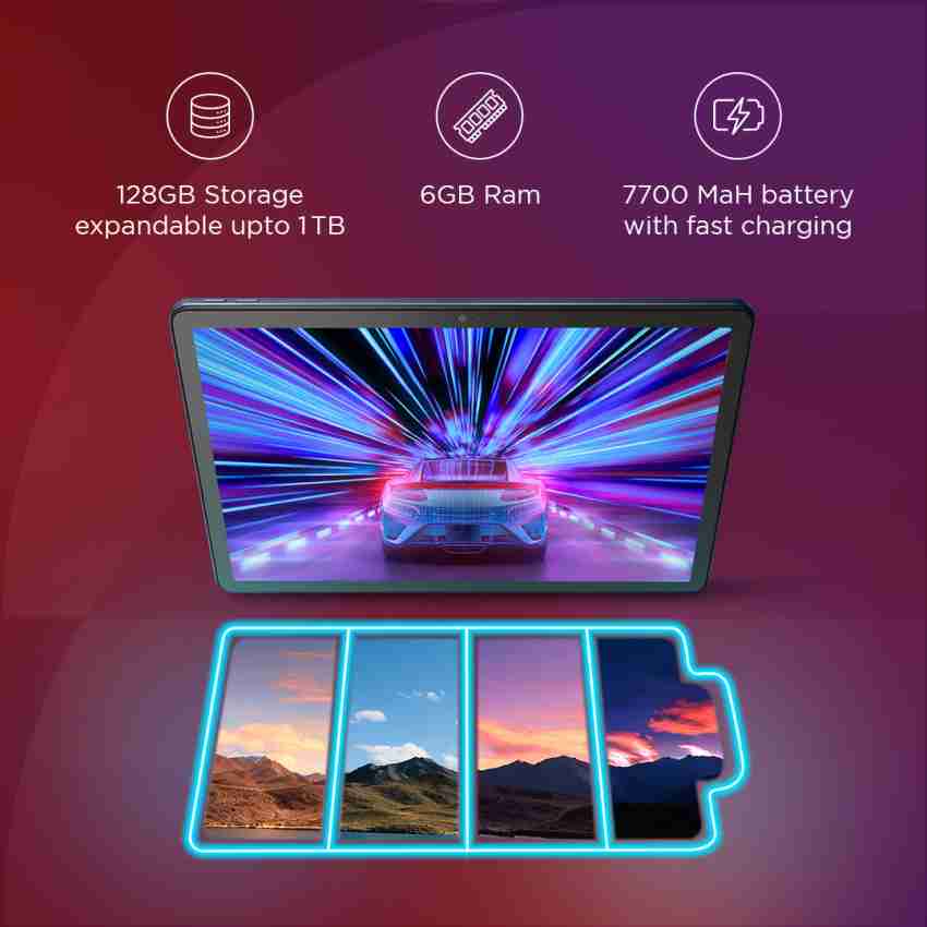 Lenovo Tab M10 FHD Plus(3rd Gen), 10.61 Inch, 2K Display, 6 GB RAM, 128 GB  ROM, Wi-Fi, Snapdragon Processor, 7700 mAH Battery, Quad Speakers with  Dolby Atmos