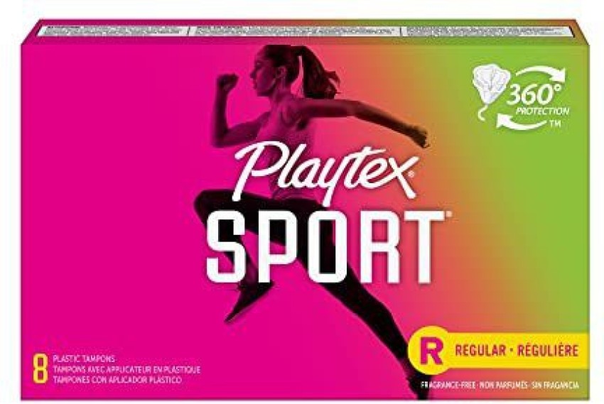 Playtex Sport Tampons, Regular Absorbency, Unscented, 8 Count