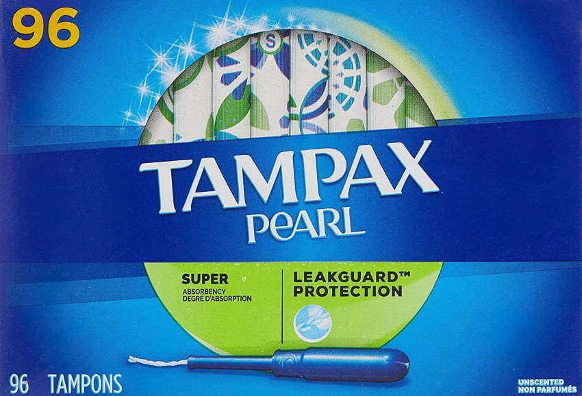 Tampax Pearl ULTRA Absorbency Plastic Tampons, 64 Count, Unscented