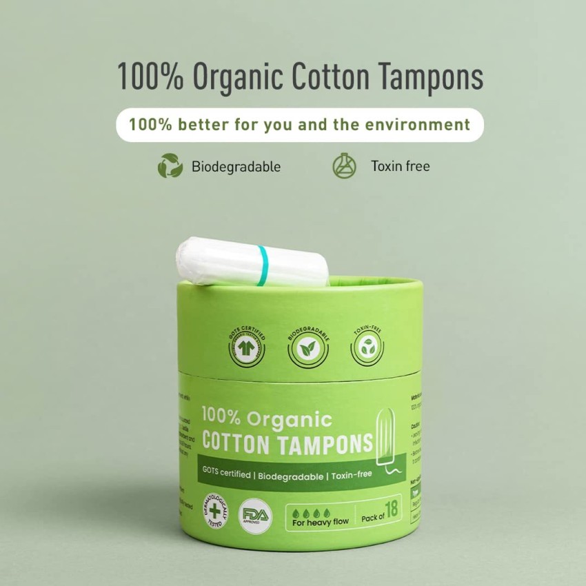 Pee Safe 100% Organic Cotton Tampons  Biodegradable, Regular Absorbency  (Pack of 16, Regular) : : Health & Personal Care