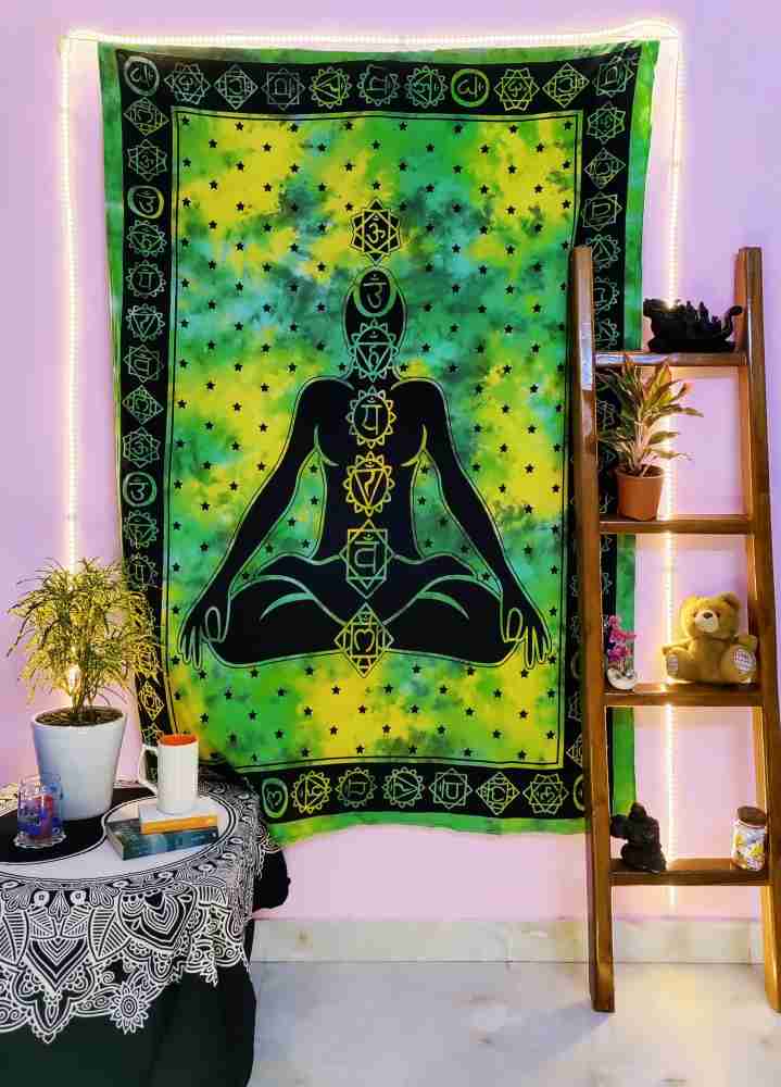 Om Chakra Cotton Tapestry Wall Hanging Small Poster Home Decor