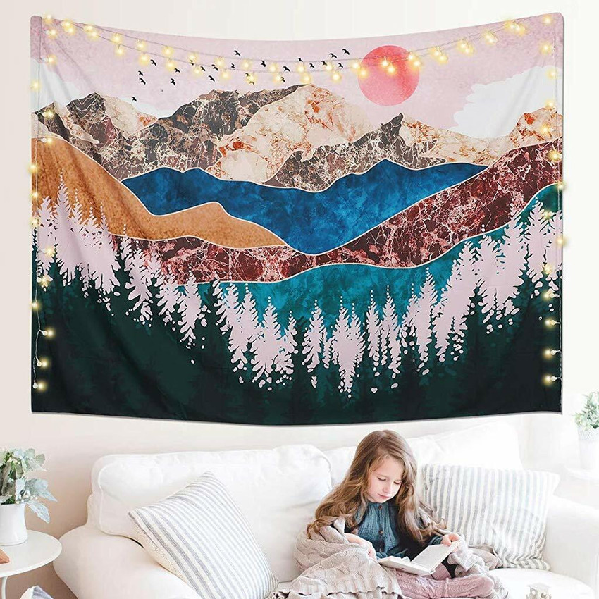 STHIRA Sunset Forest Tree Mountain Tapestry Wall Hanging Psychedelic Nature Landscape Sunset Forest Tree Mountain Tapestry Price in India Buy STHIRA Sunset Forest Tree Mountain Tapestry Wall Hanging P...